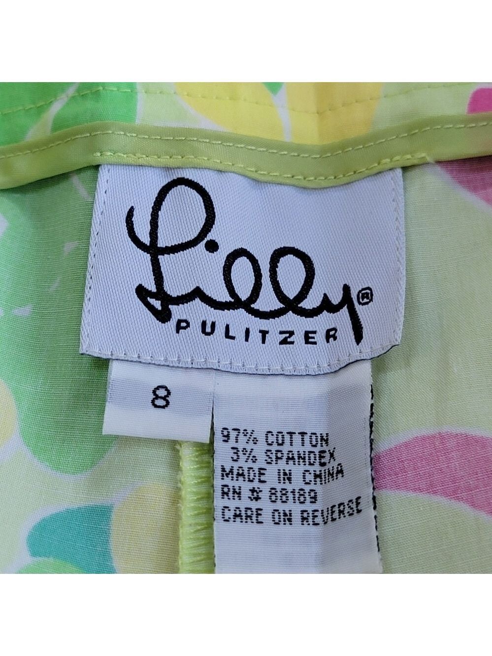Lilly Pulitzer Vintage Wide Leg Palazzo Pant in Palm Green Lanai Size 8 EUC - Picture 3 of 9